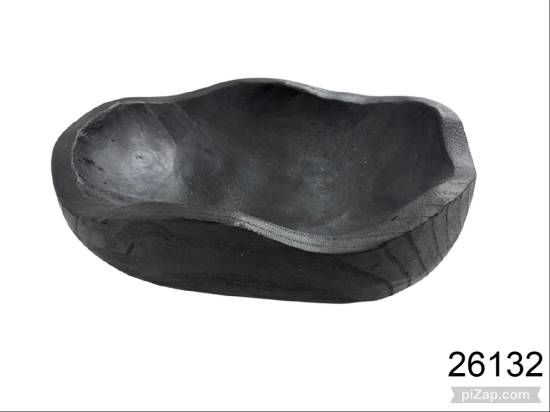 Imagen de CENTRO DE MESA CUENCO MADERA NEGRA 30X21 CM 3.26